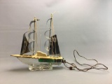 Vintage Glass bottom ship lamp