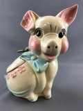 Vintage Locked Ceramic Piggy Bank