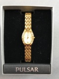 Plusar Women?s Watch Gold Tone with Diamond Accent