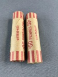 2 rolls Wheat Pennies with Indian head on both ends