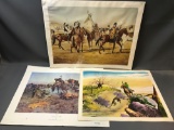 3 Unframed Western/Native American Prints