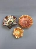 Group of 3 Carnival Glass Bowls