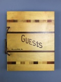 Wood covered Wisconsin Dells guest book