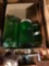 Group of three emerald green storage containers