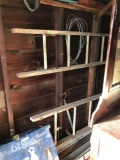 Group of two vintage wood ladders