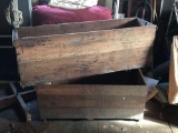Group of 2 antique wood shipping crates