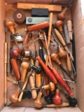Large group of carving tools and knives