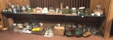 Large group of miscellaneous glass, metal, dishes, and more