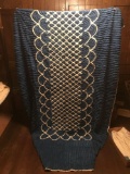 Antique chenille blue and white bedspread