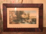 Wallace nutting style print in original frame