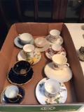 Group of vintage tea cups and saucers