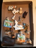 Group of vintage porcelain and glass figurines