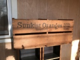 Vintage Sunkist oranges advertising wood crate
