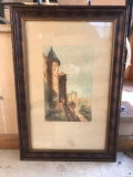 Signed print of a castle scene