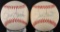 Group of 2 Chicago Cub Ron Santos Signed National League Baseballs