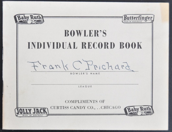 Bowler's Individual Record Book Compliments of Cutiss Candy Co. Chicago