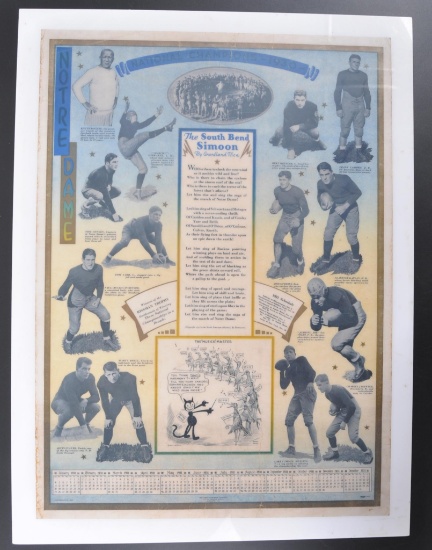 Notre Dame Copy of 1931 "The South Bend Simoon" Calendar