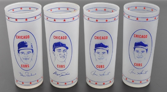 Group of 4 vintage Chicago Cubs Glasses