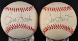 Group of 2 Chicago Cub Ron Santos Signed National League Baseballs