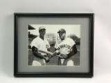 1960 Ernie Banks and Willie Mays black-and-white photograph