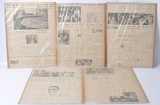 Group of 5 Newspaper Pages Featuring The 1945 World Series Articles