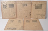 Group of 5 Newspaper Pages Featuring The 1926 World Series Articles