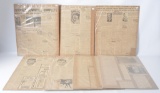 Group of 7 Newspaper Pages Featuring Jack Dempsey vs Gene Tunney's First Fight in 1926