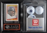 Walter Payton Trading Cards and Team Logo Golf Balls