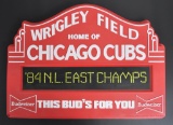 1984 N.L. East Champion Chicago Cubs Wrigley Field Budweiser Advertising Sign