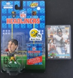 Signed Brett Favre Headliners Action Figure and Rookie Card