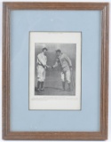 Antique Print of Ty Cobb and Hans Wagner Shaking Hands