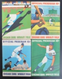 Group of 4 Chicago Cubs at Wrigley Field 1960's Souvenir Programs