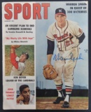 Signed Milwaukee Brave Warren Spahn Issues of Sports Magazine