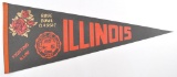 Vintage Fighting Illini Rose Bowl Classic Souvenir Felt Pennant