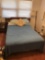 Full size box spring and mattress with headboard and frame