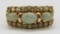 14k Gold Jade and Peridot Ring