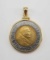 500 Lire Coin Pendant in 14k Gold Setting
