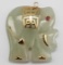 Jade Elephant Pendant with 14k Gold
