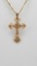 14k Gold Chain and Cross Pendant