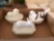 Group of three milk glass nesting animal dishes