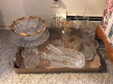 Group of clear pressed glass