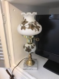 Vintage lamp with applied brass decor