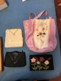 Group of four vintage purses