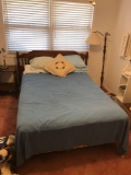 Full size box spring and mattress with headboard and frame