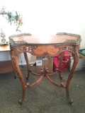 Antique hand carved wood table