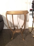 Small round brass and metal table