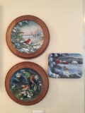 Group of 3 wall decor bird plates