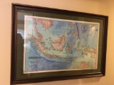 Framed map of Indonesia