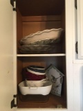 2 shelves of kitchen items