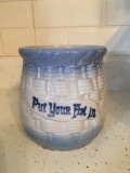 Antique Pottery jar Put your fist in